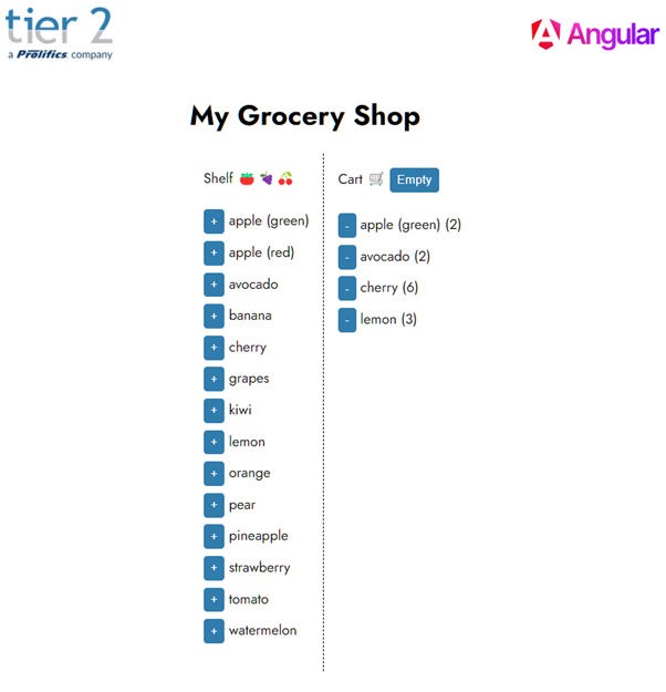 my grocery shop list